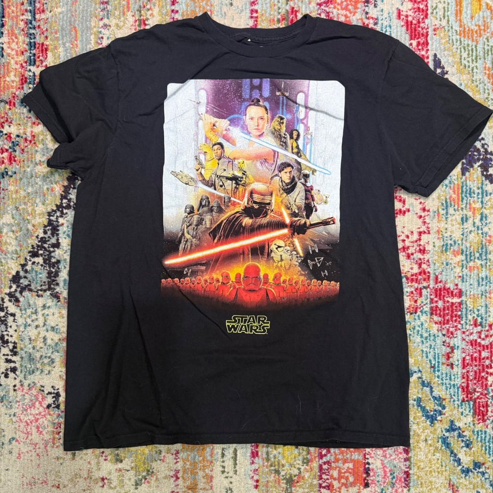 Star Wars The Rise of Skywalker‎ Graphic Tee Black Cotton T-Shirt L